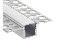 Saxby 113564 Rigel Plaster-in Curve 2m Aluminium Profile/Extrusion Silver Silver anodised & opal pc