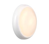 Saxby 113963 HeroULTRA CCT Tri-Wattage 8W/12W/15W IP65 LED Round Bulkhead c/w Emergency & Microwave 2700K/3000K/4000K/5000K/6000K - Matt White