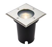 Saxby 114579 Pillar square IP67 7W Brushed stainless steel & clear glass 7W LED GU10