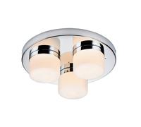 Saxby 34200 Pure Chrome IP44 3x28W G9 Dimmable Round Ceiling Light