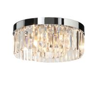 Saxby 35612 Crystal Chrome IP44 5x18W G9 Dimmable Round Ceiling Light