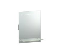 Saxby 39237 Omega Silver IP44 2x1.5W 60lm 6500K Non-Dimmable Mirror Light with Shaver Socket, Shelf and De-Mist Pad