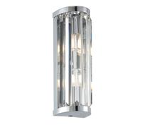 Saxby 39629 Crystal Chrome IP44 2x18W G9 Dimmable Twin Wall Light