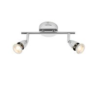 Saxby 43278 Amalfi Chrome IP20 2x35W GU10 Adjustable Dimmable Bar Spotlight