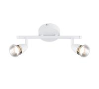 Saxby 43282 Amalfi 2lt bar spotlight white 35W Gloss white paint 2 x 35W GU10 reflector (Required)
