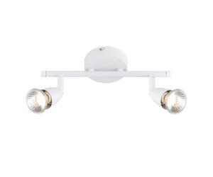 Saxby 43282 Amalfi White IP20 2x35W GU10 Adjustable Dimmable Bar Spotlight