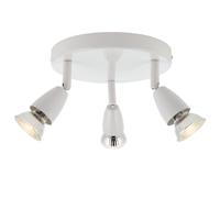 Saxby 43283 Amalfi White IP20 3x35W GU10 Adjustable Dimmable Round Spotlight