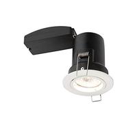 Saxby 50673 50W shieldPLUS MV IP20 Recessed Fixed Fire Rated Downlight GU10 Ceiling Spotlight - Satin Nickel