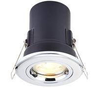 Saxby 50674 50W shieldPLUS MV IP20 Recessed Fixed Fir Downlight GU10 Ceiling Spotlight - Chrome