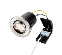 Saxby 50681 ShieldPLUS tilt 50W Satin nickel effect plate 50W GU10 reflector (Required)