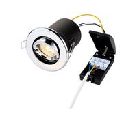Saxby 50682 50W shieldPLUS MV Tilt Recessed Fir Downlight GU10 Ceiling Spotlight - Chrome