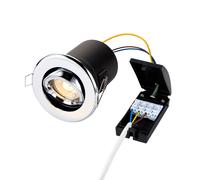 Saxby 50682 ShieldPLUS tilt 50W Chrome effect plate 50W GU10 reflector (Required)