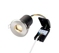 Saxby 50688 ShieldPLUS iP65 IP65 50W Satin nickel effect plate & clear glass 50W GU10 reflector (Required)