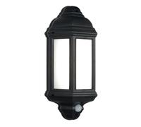 Saxby 54553 Halbury PIR Matt Black IP44 7W 500lm 4000K Wall Lantern