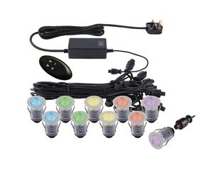 Saxby 59136 IkonPRO Stainless Steel IP67 10x0.75W RGB Dimmer included LED Decking Lights