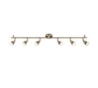 Saxby 61001 Amalfi Antique Brass IP20 6x35W GU10 Adjustable Dimmable Bar Spotlight