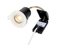 Saxby 61059 50W shieldPLUS MV IP20 Recessed Fixed Fire Rated Downlight GU10 Ceiling Spotlight - Matt White