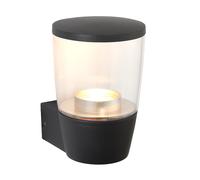 Saxby 67697 Canillo wall IP44 4.6W Textured dark matt anthracite paint & clear pc 4.6W LED GU10 Cool White (Required)