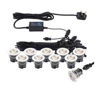 Saxby 73348 IkonPRO CCT Stainless Steel IP67 10x0.75W 280lm 3000K/4000K LED Decking Lights