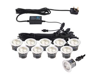 Saxby 73349 IkonPRO CCT Stainless Steel IP67 10x0.75W 410lm 3000K/4000K LED Decking Lights