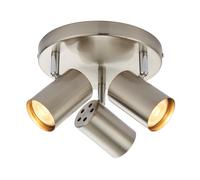 Saxby Arezzo 7W Triple Round Satin Chrome Decorative Commercial Domestic Adjustable Spotlight