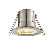 Saxby 73787 ShieldECO Satin Nickel IP65 4W 500lm 3000K 57mm Dimmable Fire Rated Downlight