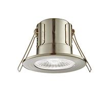 Saxby 73788 ShieldECO IP65 Fire Rated 4W 4000K LED Dimmable Bathroom Downlight Satin Nickel
