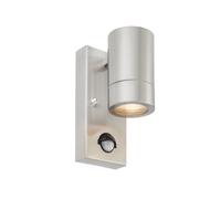 Saxby 75429 Atlantis PIR Stainless Steel IP44 7W GU10 Wall Light