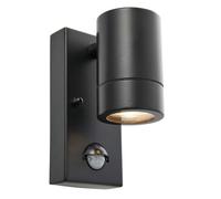 Saxby 75435 Palin PIR Black IP44 7W GU10 Non-Dimmable Wall Light