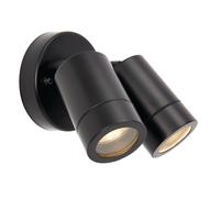 Saxby 75437 Palin Black IP44 2x7W GU10 Adjustable Dimmable Wall Light