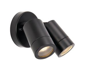 Saxby 75437 Palin Black IP44 2x7W GU10 Adjustable Dimmable Wall Light