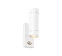 Saxby 75440 Palin PIR White IP44 2x7W GU10 Non-Dimmable Wall Light