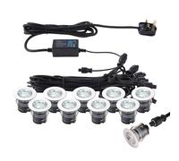 Saxby 76616 IkonPRO CCT Stainless Steel IP67 10x0.75W 280lm 6500/20000K LED Decking Lights
