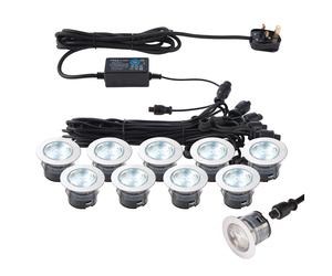 Saxby 76617 IkonPRO CCT Stainless Steel IP67 10x0.75W 410lm 6500/20000K LED Decking Lights