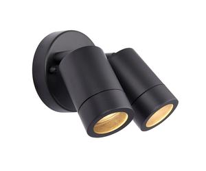 Saxby 78417 Palin Anthracite grey & clear glass IP44 2W Non-Dimmable Wall Light