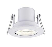 Saxby 78521 ShieldECO IP20 Indoor Fire Rated 8.5W 4000K LED Dimmable Tilt Downlight Matt White