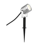 Saxby 78635 Luminatra Silver IP65 Outdoor 4W Cool White LED Spike Light