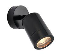 Saxby 78667 Odyssey Black IP65 7W GU10 Dimmable Wall Light