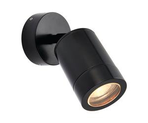 Saxby 78667 Odyssey Black IP65 7W GU10 Dimmable Wall Light