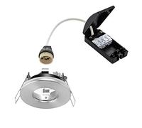 Saxby 79979 Speculo Round Brushed Chrome Bathroom IP65 7W GU10 Fire Rated Downlight