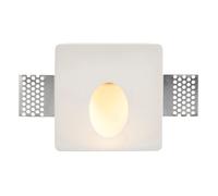 Saxby Zeke Recessed Wall Light Trimless Square 1.5W White Plaster
