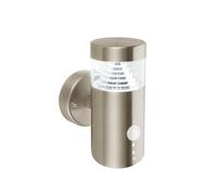 Saxby 92533 Pyramid wall PIR IP44 3.3W Brushed stainless steel & clear pc 3.3W LED module (SMD 2835) Daylight White