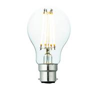 Saxby 94345 B22 7W Filament LED Light Bulb Clear Glass GLS Warm White Dimmable 2700K 806LM