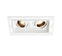 Saxby 94754 Matt White Twin/Double Trimless 360 Deg Tilt Dimmable 2 x 50W LED GU10 Downlight