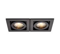 Saxby 94796 Xeno Matt Black Indoor Twin Light Fitting GU10 Recessed Boxed Adjustable Downlight