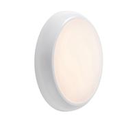 Saxby 95542 HeroPRO CCT Tri-Wattage 9W/14W/18W IP65 LED Round Bulkhead c/w Emergency & Microwave 3000K/4000K/6000K - Gloss White