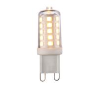 Saxby 98432 G9 LED SMD 320LM Dimmable 3.2W Clear & gloss white pc 3.2W LED G9 Warm White