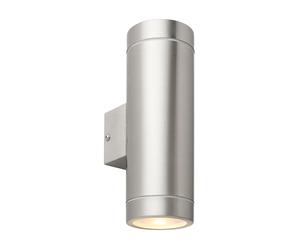 Saxby 98437 Palin XL IP44 7W Brushed stainless steel & clear glass 2 x 7W LED GU10 (Required)