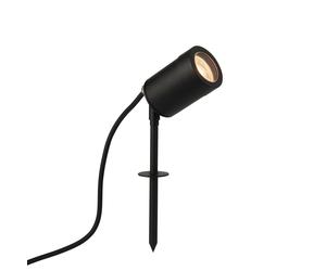 Saxby 98442 Odyssey spike IP65 7W Satin black paint & clear glass 7W LED GU10 (Required)