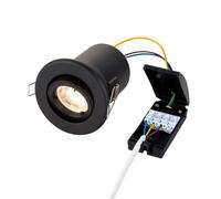 Saxby 99759 ShieldPLUS tilt 50W Matt black paint 50W GU10 reflector (Required)